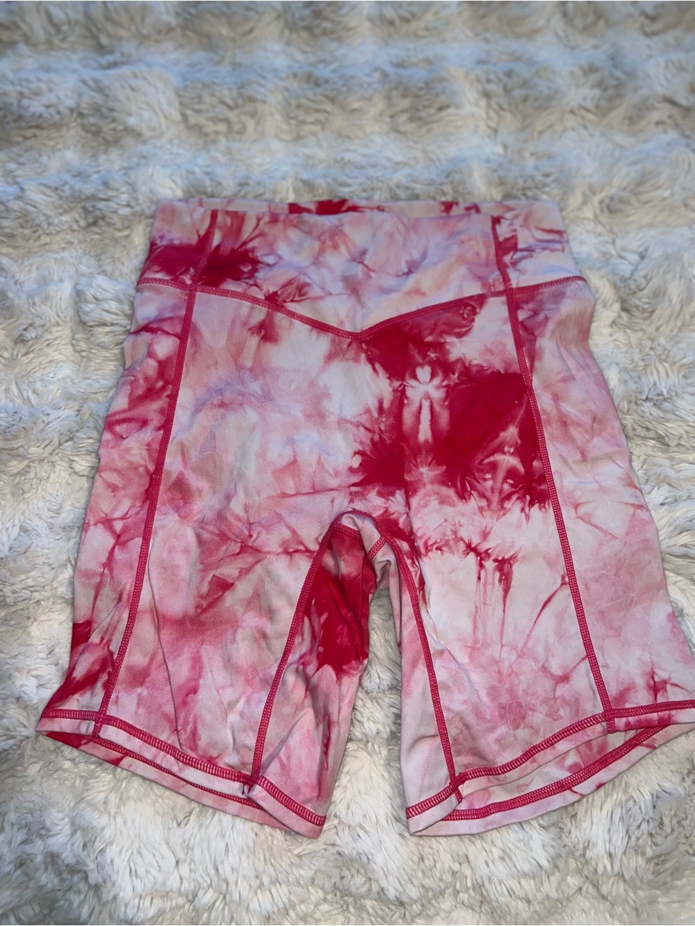 Balance Athletica Pink Tie-Dye High-Waist Athletic Shorts